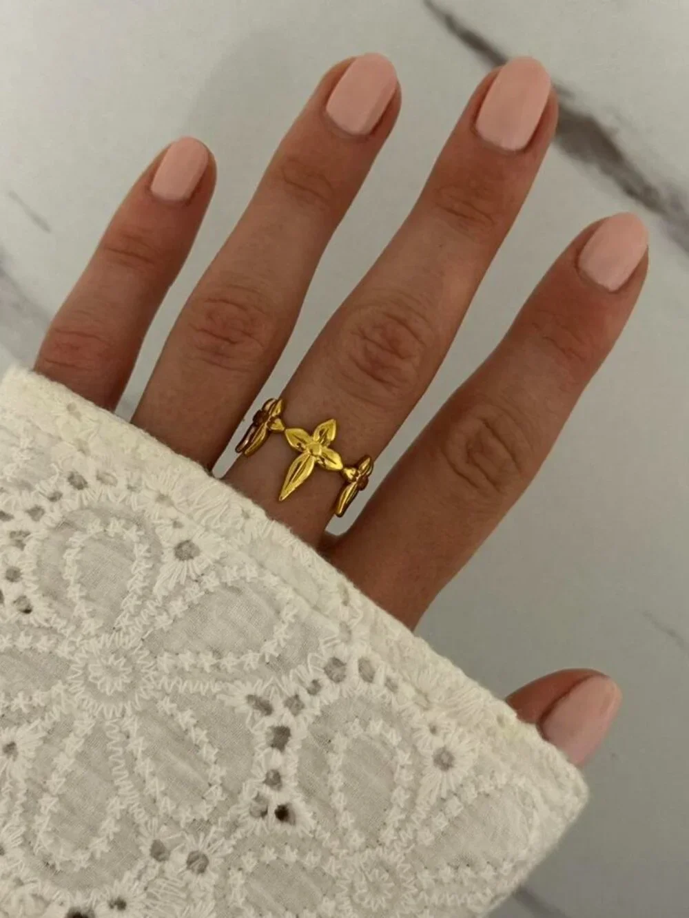 Sku0600‎ Vintage inspired Women Minimalist Ring Stainless steel + gift bag